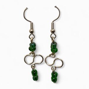 Emerald Green Infinity Earrings